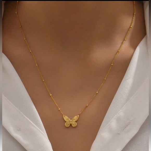 Gold-Filled Butterfly Pendant Necklace - Picture 1 of 5